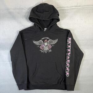 Brisco Betty Boop Biker Hoodie Adult Small Black Sweatshirt Motorcycle Graphic